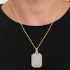 Thumbnail Image 2 of Men's Lab-Grown Diamond Dog Tag Necklace 1-3/8 ct tw 24K Yellow Gold Vermeil Sterling Silver 22"