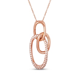 Le Vian Diamond Loop Necklace 1/3 ct tw 14K Strawberry Gold 18"