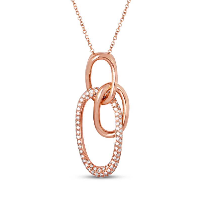 Main Image 1 of Le Vian Diamond Loop Necklace 1/3 ct tw 14K Strawberry Gold 18"