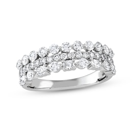 Adore Diamond Oval & Round-Cut Three-Row Anniversary Ring 1-1/4 ct tw 14K White Gold