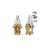 Thumbnail Image 1 of Oval-Cut Citrine & White Lab-Created Sapphire Drop Earrings Sterling Silver