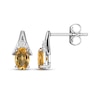 Thumbnail Image 3 of Oval-Cut Citrine & White Lab-Created Sapphire Drop Earrings Sterling Silver