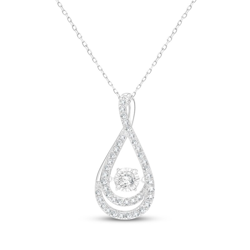 Main Image 1 of Unstoppable Love Diamond Infinity Twist Necklace 1/2 ct tw 10K White Gold 18"