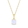 Thumbnail Image 1 of Lab-Created Opal Solitaire Necklace 10K Yellow Gold 18"