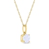 Thumbnail Image 2 of Lab-Created Opal Solitaire Necklace 10K Yellow Gold 18"