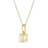 Thumbnail Image 3 of Lab-Created Opal Solitaire Necklace 10K Yellow Gold 18"