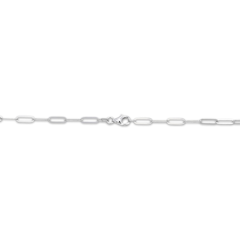 Main Image 3 of Cultured Pearl & Paperclip Chain Necklace Sterling Silver 18"