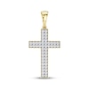 Thumbnail Image 1 of KAY Lab-Grown Diamonds Men's Two-Row Cross Charm 2 ct tw 10K Yellow Gold