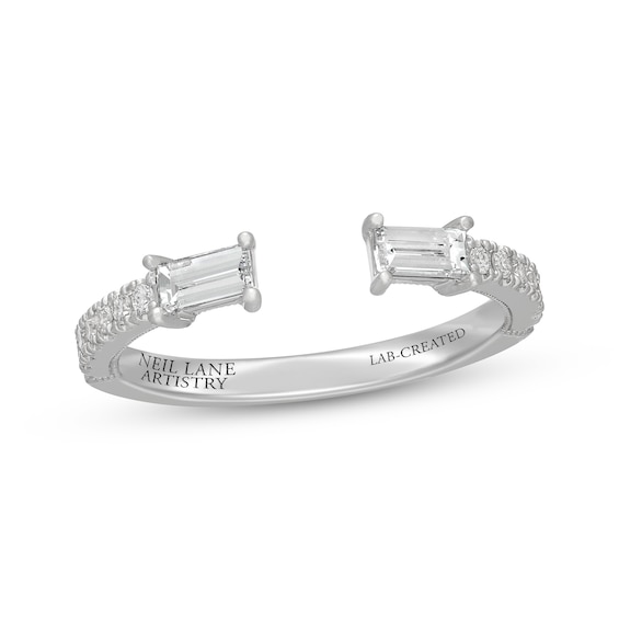 Neil Lane Artistry Baguette-Cut Lab-Grown Diamond Cuff Wedding Band 1/2 ct tw 14K White Gold
