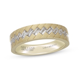 Neil Lane Artistry Men's Baguette-Cut Lab-Grown Diamond Wedding Band 1 ct tw 14K Yellow Gold