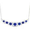Thumbnail Image 1 of KAY Lab-Grown Diamonds & Blue Lab-Created Sapphire Smile Necklace 1/2 ct tw Sterling Silver 18"