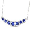 Thumbnail Image 2 of KAY Lab-Grown Diamonds & Blue Lab-Created Sapphire Smile Necklace 1/2 ct tw Sterling Silver 18"