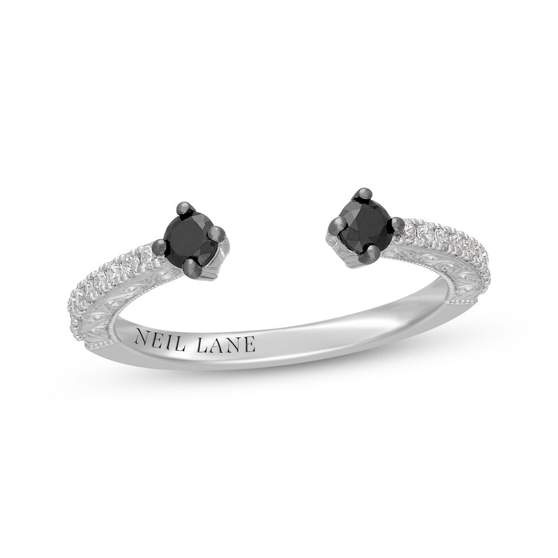 Main Image 1 of Neil Lane Black & White Diamond Open-Shank Anniversary Ring 1/3 ct tw 14K White Gold