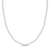 Thumbnail Image 2 of Oval Cultured Pearl Strand Necklace Sterling Silver 16"