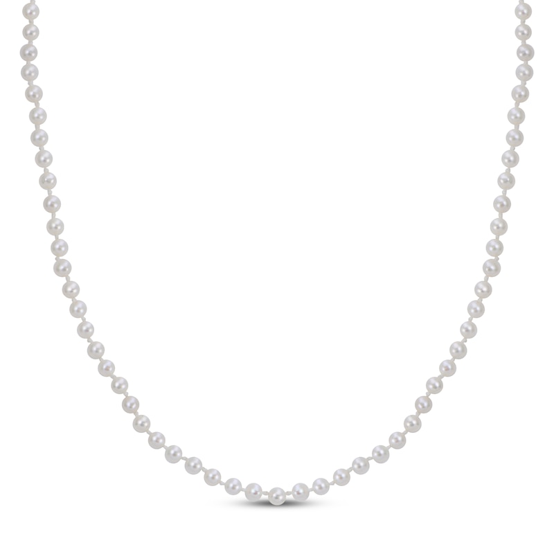 Main Image 2 of Oval Cultured Pearl Strand Necklace Sterling Silver 16"