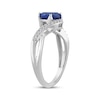 Thumbnail Image 2 of Trillion-Cut Blue Lab-Created Sapphire & White Lab-Created Sapphire Bypass Ring Sterling Silver