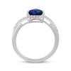 Thumbnail Image 3 of Trillion-Cut Blue Lab-Created Sapphire & White Lab-Created Sapphire Bypass Ring Sterling Silver