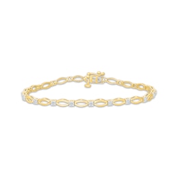 KAY Lab-Grown Diamonds Marquise Link Bracelet 1 ct tw 10K Yellow Gold 7"