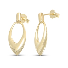 Marquise-Shaped Dangle Earrings 10K Yellow Gold