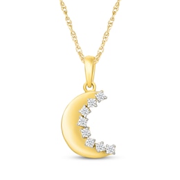 KAY Lab-Grown Diamonds Crescent Moon Necklace 1/8 ct tw 24K Yellow Gold Vermeil Sterling Silver 18"