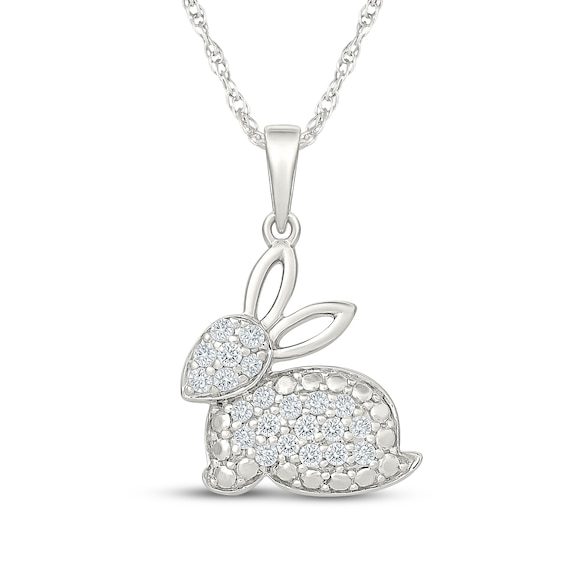 KAY Lab-Grown Diamonds Rabbit Necklace 1/6 ct tw Sterling Silver 18"