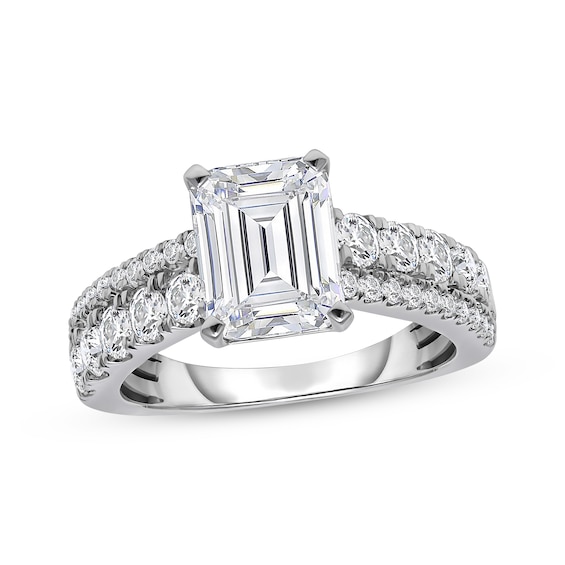 Adore Lab-Grown Diamonds Certified Emerald-Cut Engagement Ring 4 ct tw 14K White Gold