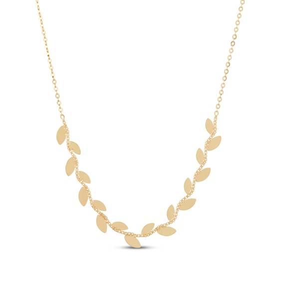 Leaf Garland Necklace 10K Yellow Gold 18