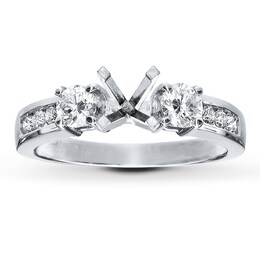 Diamond Ring Setting 5/8 ct tw Round-cut 14K White Gold