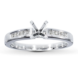 Diamond Ring Setting 1/6 ct tw Princess-cut 14K White Gold