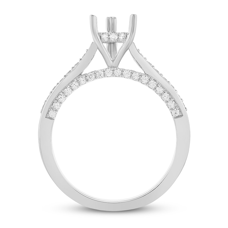 Diamond Engagement Ring Setting 1/2 ct tw Pear-shaped 14K White Gold