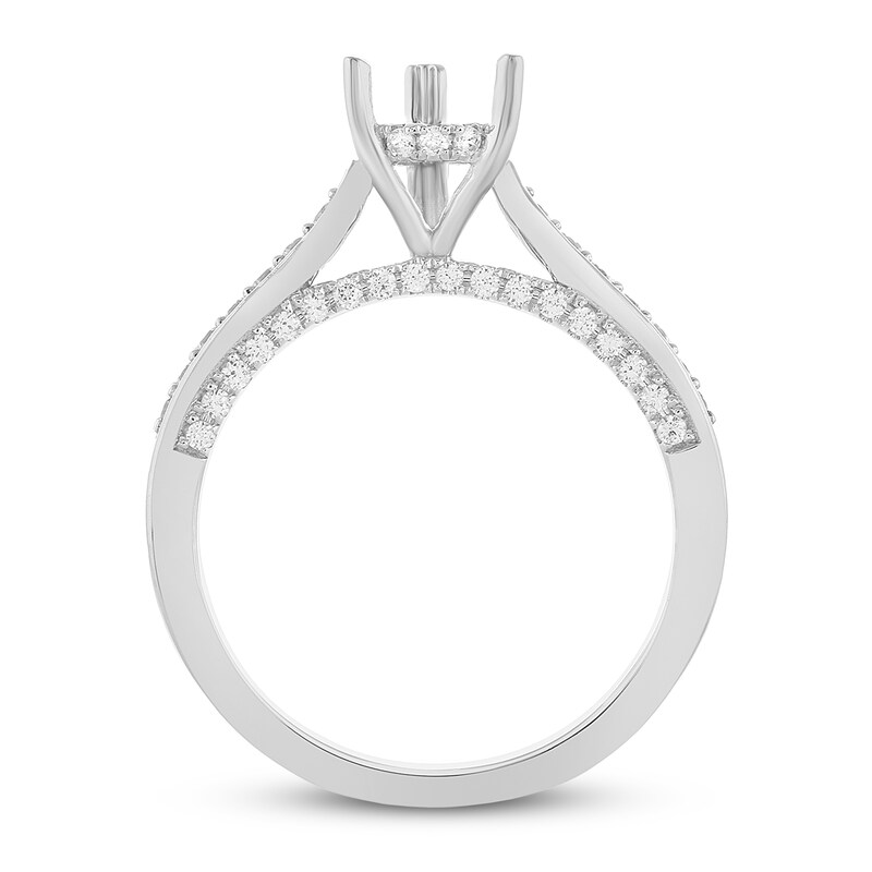 Diamond Engagement Ring Setting 1/2 ct tw Pear-shaped 14K White Gold