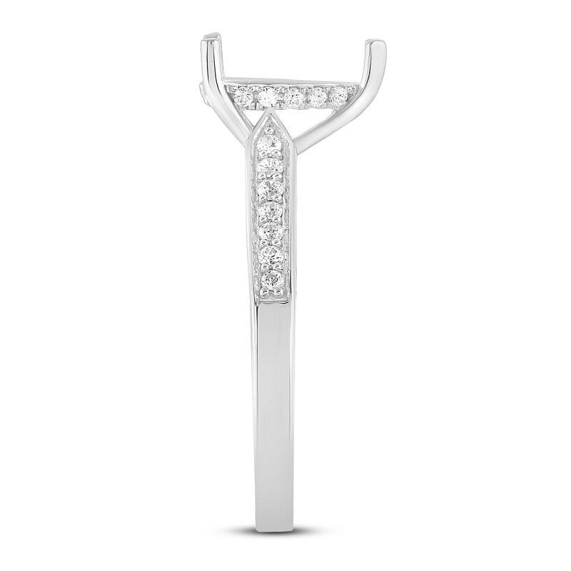Diamond Engagement Ring Setting 1/2 ct tw Pear-shaped 14K White Gold