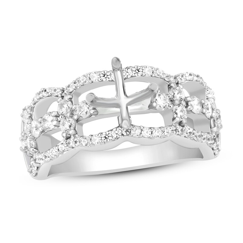 Diamond Engagement Ring Setting 7/8 ct tw 14K White Gold
