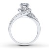 Diamond Engagment Ring Setting 3/4 ct tw Round-cut 14K White Gold