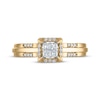 Thumbnail Image 3 of Adore Princess-Cut Quad Diamond Halo Engagement Ring Ring 1/5 ct tw 10K Yellow Gold