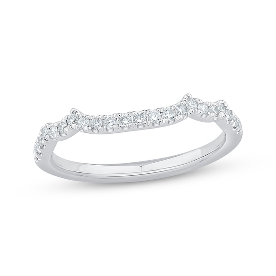 Diamond Contour Wedding Band 1/5 ct tw 14K White Gold