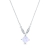 Thumbnail Image 0 of Lab-Created Opal & White Lab-Created Sapphire Necklace Sterling Silver 18"