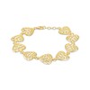 Thumbnail Image 1 of Italian Brilliance Heart Link Bracelet 14K Yellow Gold 7.5"