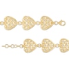 Thumbnail Image 3 of Italian Brilliance Heart Link Bracelet 14K Yellow Gold 7.5"