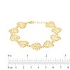Thumbnail Image 4 of Italian Brilliance Heart Link Bracelet 14K Yellow Gold 7.5"