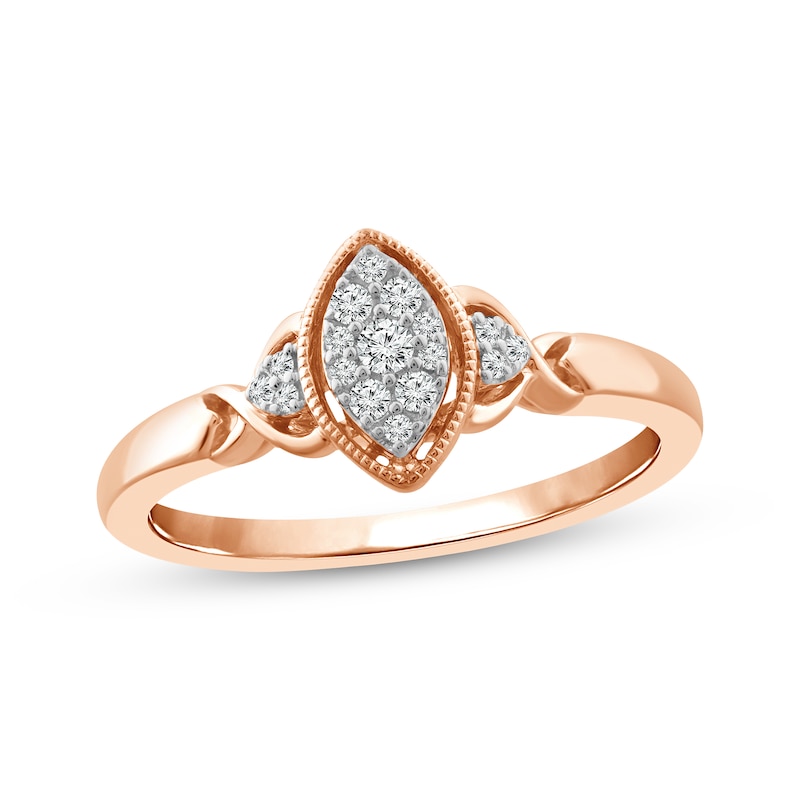 Main Image 1 of Round-Cut Diamond Promise Ring 1/8 ct tw 10K Rose Gold