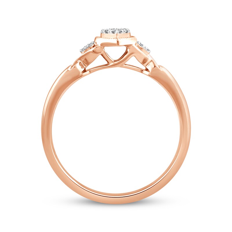 Main Image 3 of Round-Cut Diamond Promise Ring 1/8 ct tw 10K Rose Gold