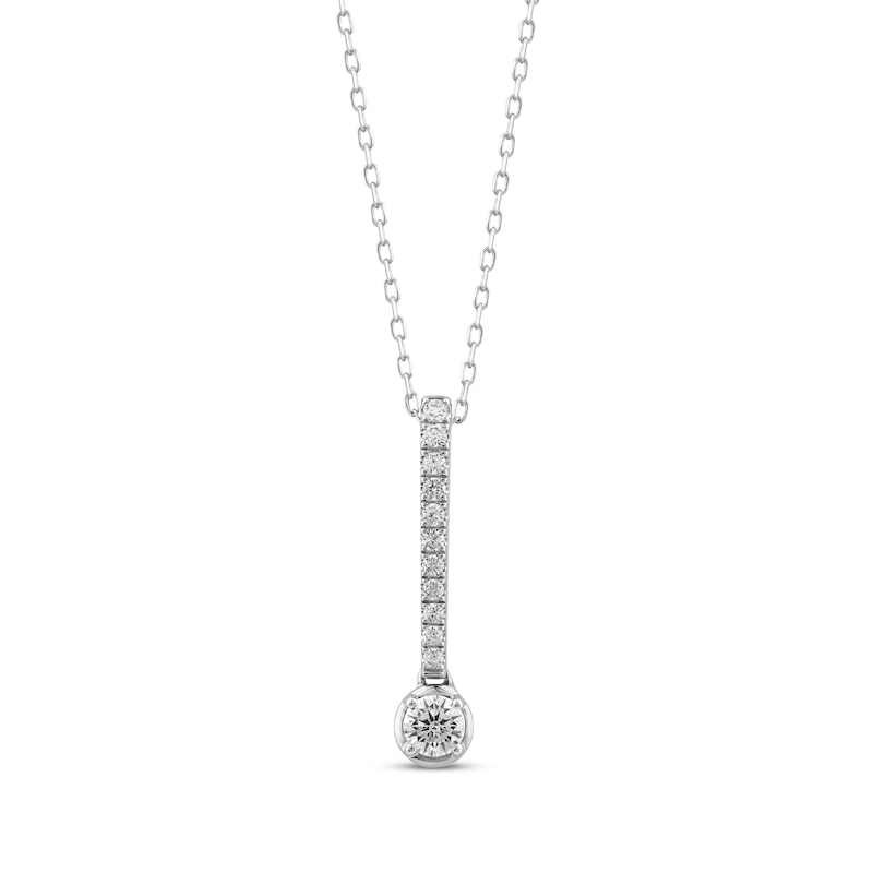 Lab-Created Diamonds by KAY Drop Necklace 1/2 ct tw 14K White Gold 18"