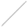 Thumbnail Image 3 of Cultured Pearl & White Lab-Created Sapphire Circle Link Bracelet Sterling Silver 7.5"