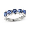 Thumbnail Image 1 of Blue Lab-Created Sapphire S-Curve Ring Sterling Silver