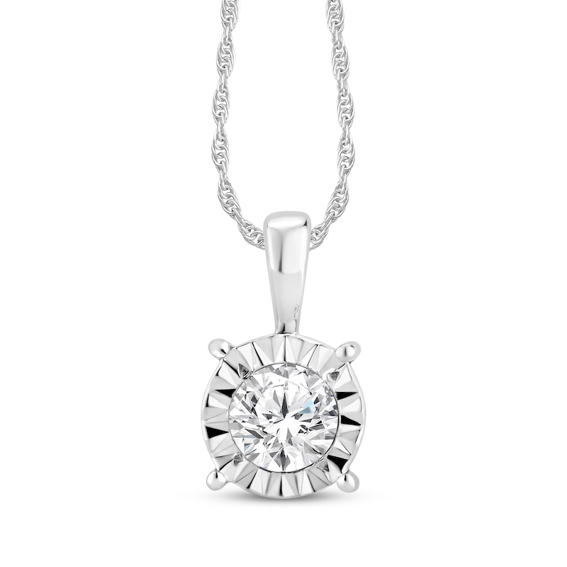 Main Image 2 of Diamond Solitaire Gift Set 1/2 ct tw Sterling Silver 18" (J/I3)