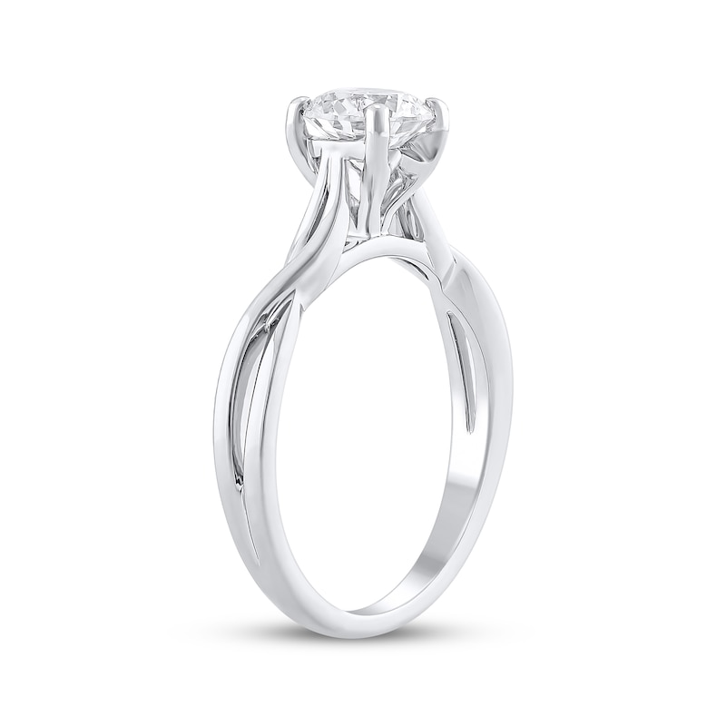 Solitaire Semi-Mount Twist Engagement Ring Setting 14K White Gold