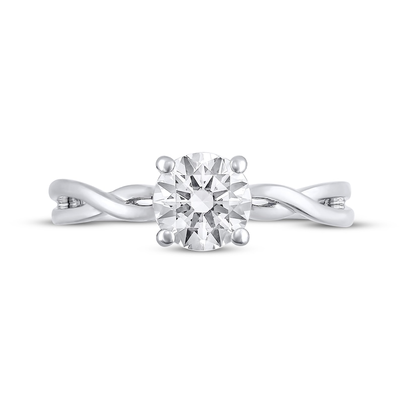 Solitaire Semi-Mount Twist Engagement Ring Setting 14K White Gold