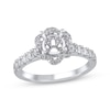 Thumbnail Image 1 of Adore Semi-Mount Flower Halo Engagement Ring Setting 1/2 ct tw Diamonds 14K White Gold
