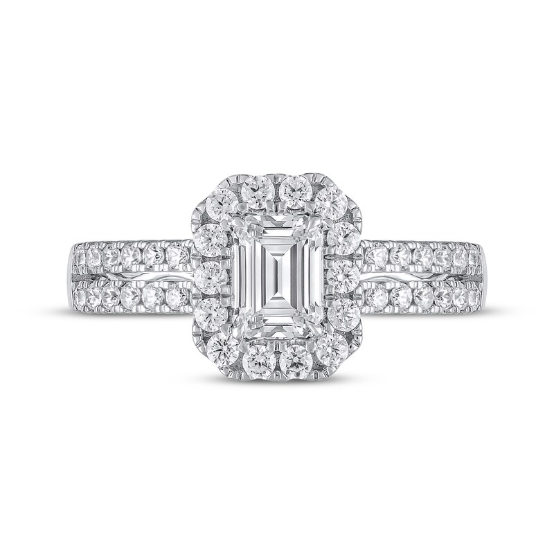 Main Image 4 of Adore Semi-Mount Octagon Halo Engagement Ring Setting 1/2 ct tw Diamonds 14K White Gold